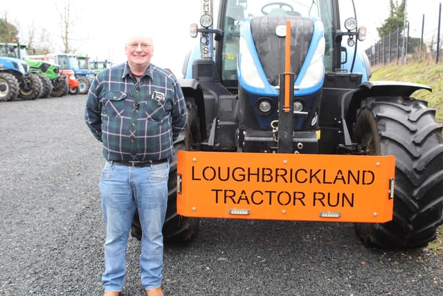 Stephen Kirkland gets ready for the tractor run
