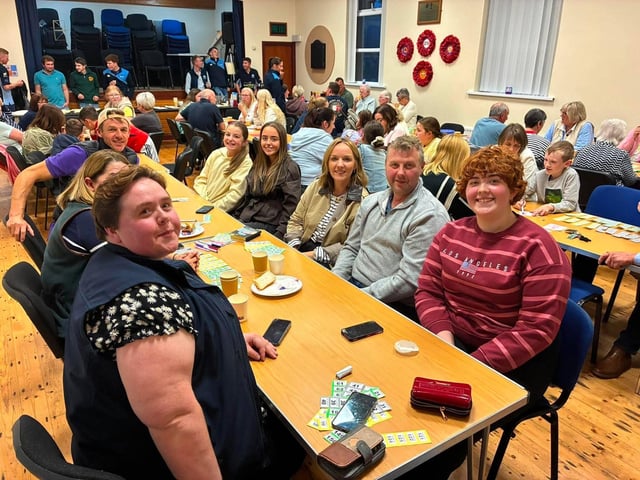 The Millar and Wilson families at the Kells and Connor YFC bingo night
