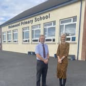 Local DUP MP Carla Lockhart has visited Richmount Primary School to discuss a range of issues with Principal Mark Hall