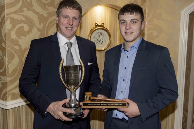 Robin and Harry Orr, Ballyportery Herd, were the winners of the junior section of the herds inspection competition. They collected the awards at the club’s annual dinner. Picture: Kevin McAuley/McAuley Multimedia