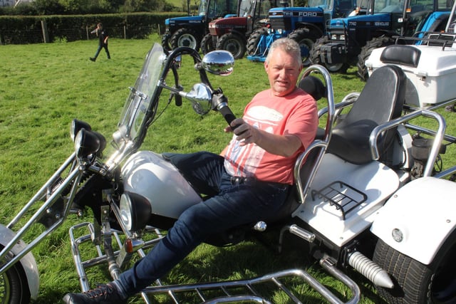 Liam Cosgrave  with his motor Bike at the vintage Rally. Pic: Billy Maxwell