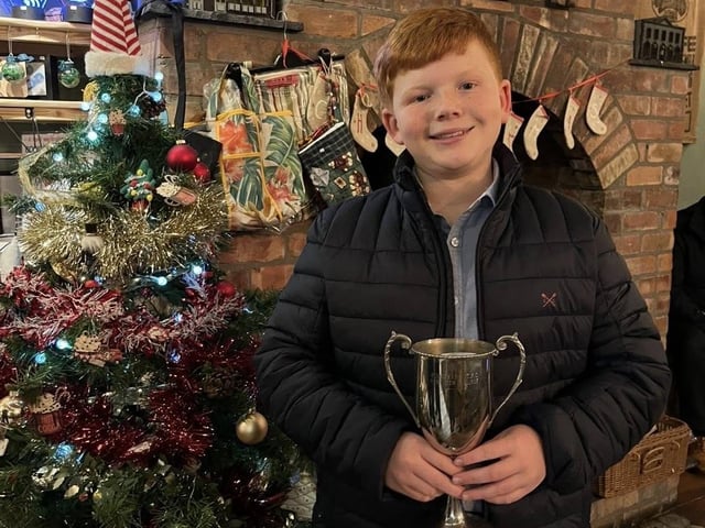 Ben Sterling with his award at Donaghadee YFC's recent annual Christmas awards dinner at Saints N’ Sinners in the seaside town.