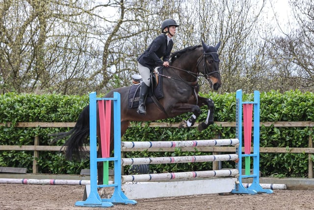 Beverley Caves jumping Lahorna Ace (2nd 1m) on April 11th. (Pic: Lyndon McKee Photography)