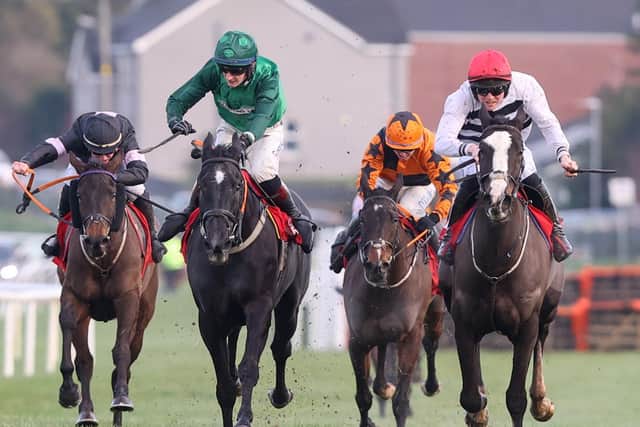 The Other Mozzie, ridden by Kieren Buckley, took the victory in the Connolly’s Red Mills Irish EBF Auction Maiden Hurdle. (Photo by Philip Magowan / Press Eye)