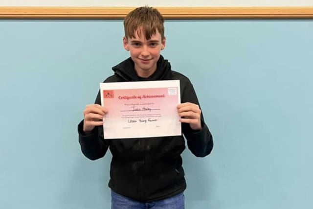 Justin Healy from Hillsborough YFC who attended the club's recent parents night. There was many prizes and awards to be won as well as a raffle with some great prizes as well