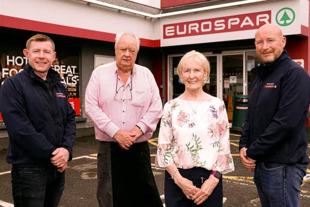 Rooney’s EUROSPAR Enniskillen celebrated 50 years. The Rooney family (L-R): James Rooney, Martin Rooney, Angela Rooney and Timmy Rooney.