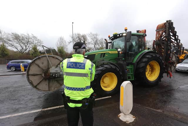 Vehicles on Sydenham by-pass in Belfast, as the National Fuel Protest against rising fuel prices continues. Picture date: Tuesday April 14, 2026. PA Photo. Photo credit should read: Liam McBurney/PA Wire