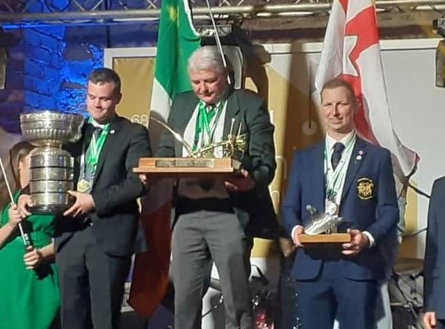 Andrew Gill (left) from Listooder Ploughing Society, wins Bronze at the World Ploughing Contest in Latvia, last month.