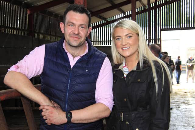 Pictured at the NI Aberdeen Angus Club’s open day in Fivemiletown, are Peter Lamb, Richhill, and Ellie Reilly, Armoy. Picture: Julie Hazelton