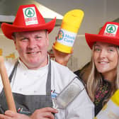 Chef Carl Johannesson is pictured with Darcey Wilson from Henderson Group ahead of the 2024 Balmoral Show, where SPAR NI will be sampling their ‘The Kitchen’ range and raising money for Marie Curie and Cancer Fund for Children with SPAR’s iconic Big Red Stetsons.