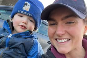 Claire pictured with son James. (Pic: UFU)