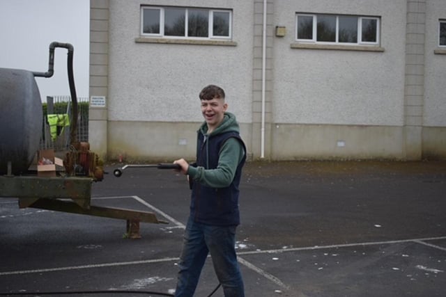 Thomas McClenaghan during the Garvagh YFC big breakfast and car wash which was held recently