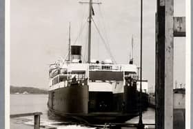 MV Princess Victoria backing into a pier at Stranraer in September 1949. Picture: PRONI