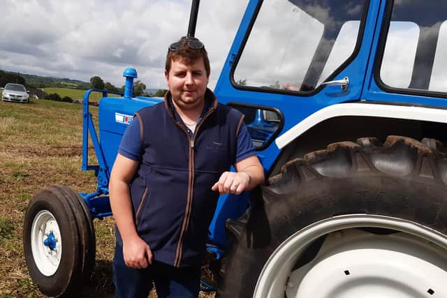 John Hassan from Draperstown at the Bradley's Corner vintage tractor run. Picture: Darryl Armitage