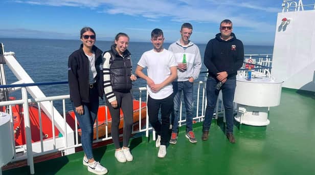 Stranraer and Rhins YFC members travelling to Larne on the boat. Picture: Gleno YFC