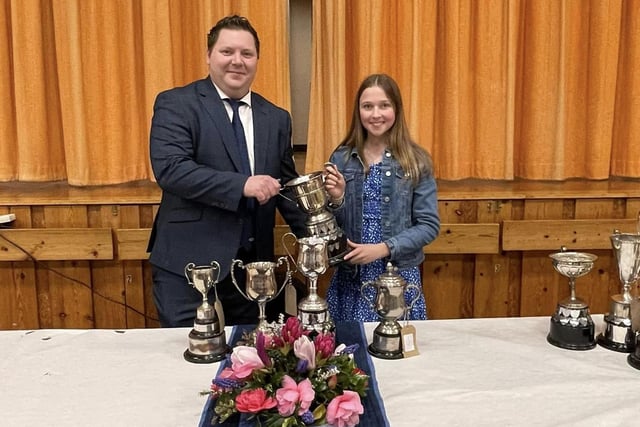 Kate Coulter received the Jack McCracken cup for public speaking, the amount Stewart Estate cup for sheep judging. Kate was also awarded the Joan Wallace cup for best girl and the Isabel Kennedy cup for the most promising first year member in the year 2020/2021