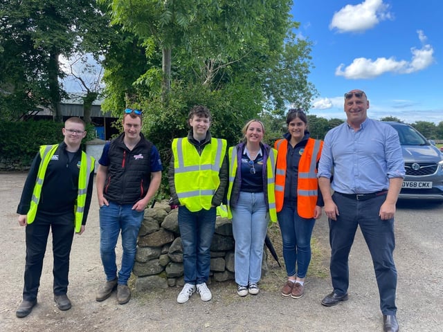 Pictured on Ballylagan Organic Farm are Straid Young Farmers’ and John McLenaghan Ulster Farmers’ Union for Bank of Ireland Open Farm Weekend