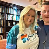 Jo-Anne Dobson - Kidney Care UK Northern Ireland Ambassador with Mountain House Tractor Run organiser Joey Lavelle.