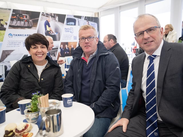 Rachel and Catherine Millar from Ballymena with Harold Johnston