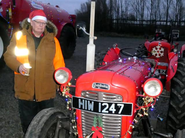 Ernie Park, Connor with his tractor. Pic: Alan Hall