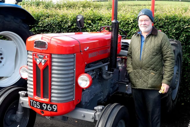 Paddy McQuilken, Glenravel, out for the first time with his 1963 MF 65 at the annual pre 1976 tractor run organised by the Traction Engine Club of Ulster. Picture: Alan Hall