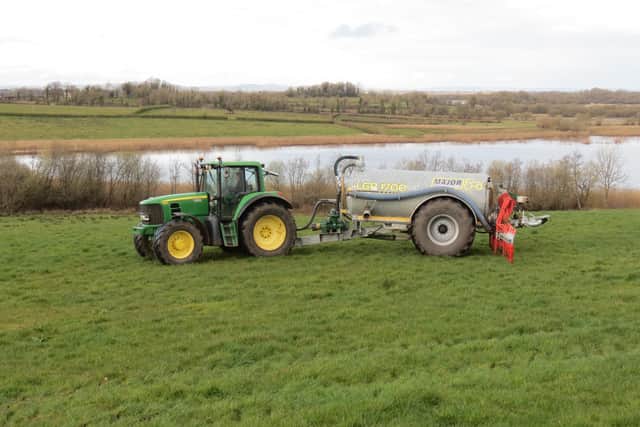 Only spread slurry and fertilisers when conditions are suitable. (Pic supplied by NI Water)