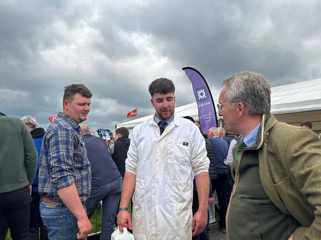This year’s Balmoral Show got underway this morning at the Eikon, it is the 155th show. And first among the visitors to the show was DAERA Minister Andrew Muir who enjoyed a walk around the exhibitions and the exhibitors and chatting with showgoers. Picture: Ruth Rodgers