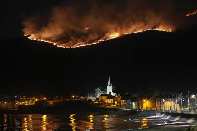 Fire devastated a significant area of the Mourne Mountains in Northern Ireland in April 2021. Picture: Kelvin Boyes/PressEye