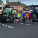 The team at the finish line back in Kells, Co Antrim
