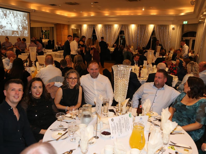 Ben and Emma Mallon, Sarah and William McCartney and Barney and Lyndsey Dunlop at the recent Kells and Connor anniversary dinner. Picture: Steven McAuley