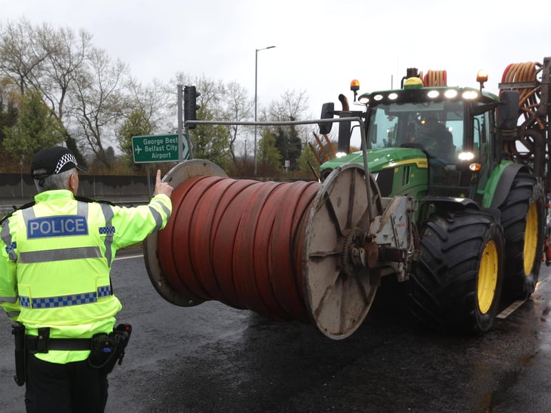Vehicles on Sydenham by-pass in Belfast, as the National Fuel Protest against rising fuel prices continues. Picture date: Tuesday April 14, 2026. PA Photo. Photo credit should read: Liam McBurney/PA Wire