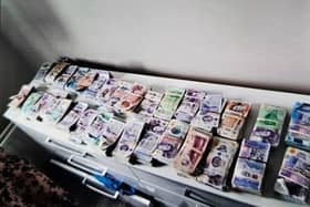 Cash which has been seized by police