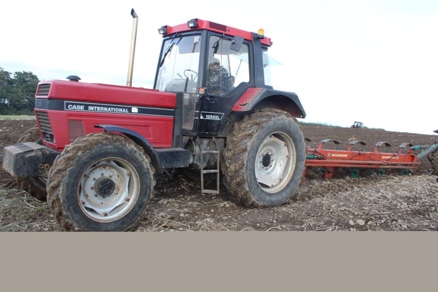 One of the many tractors that took part in the ploughing at Scarva last Saturday.