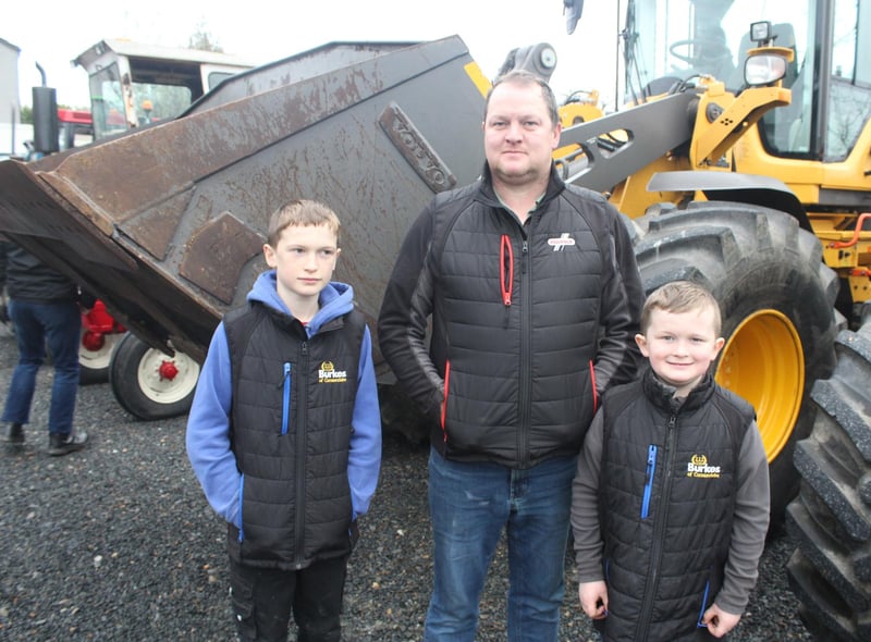 Russell Murdoch with children Sam and George at the Loughbrickland tractor run last Saturday