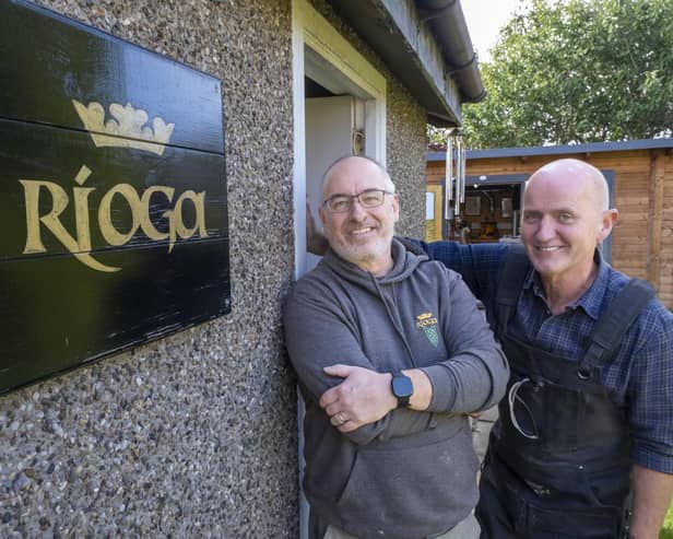 Paul Conlon and John McClenaghan, co-founders of Ríoga Banjos, have been named the British Business Bank's 2026 Start Up Loans Ambassadors for Northern Ireland, recognising their entrepreneurial journey and success in bringing a fresh approach to traditional banjo craftsmanship. Pic Peter Devlin