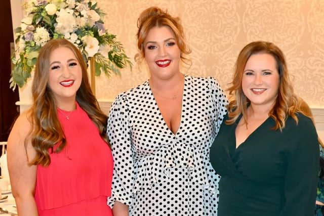 Lauren Vance, Rebecca Brunt and Judith Oliver at the recent celebrations held by Trillick and District YFC. Picture: Submitted