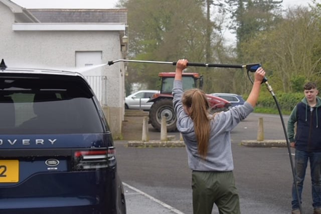 Eimer Skelly during the Garvagh YFC big breakfast and car wash which was held recently