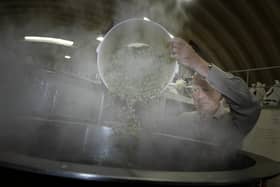 A brewer adds hops to his beer. Picture: Marcus Corazzi