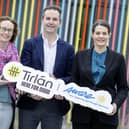 Pictured  at the launch of the charity partnership (LtoR) were Dr Susan Brannick, Aware’s Clinical Director; Stephen Butterly, Aware’s Head of Fundraising and Dr Lisa Koep, Tirlán’s Chief ESG Officer.  Photo: Finbarr O’Rourke