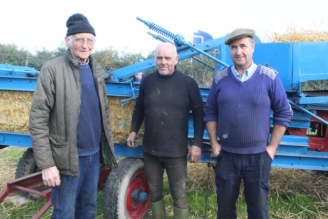 Scarva vintage Threshing day last Saturday at Alan Gillespie's farm was an outstanding success. Pictured are Robert McDowell, Alan Gillespie (organiser) and David Alexander.