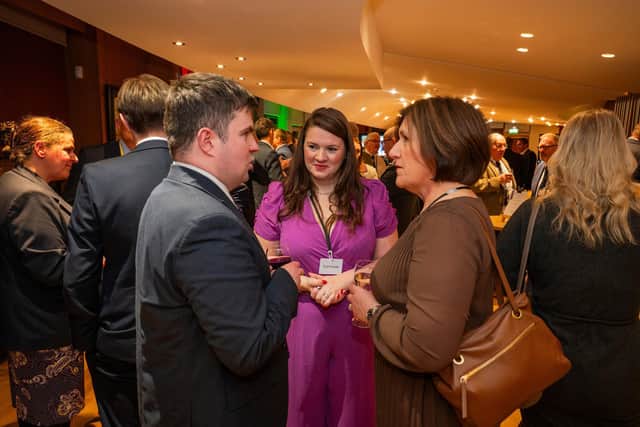 Donald MacKinnon MSP, Sarah Millar, QMS chief executive, Jane McHarg, site operations manager at Dunbia.
