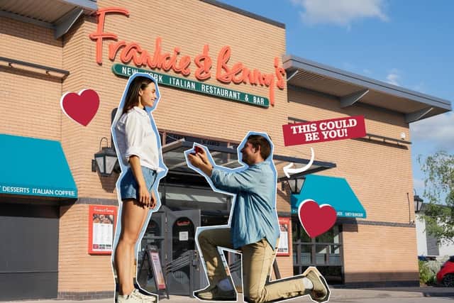The popular restaurant has launched the ultimate cost-of-living crisis busting proposal for love birds who want to get engaged. (Pic: Frankie & Benny's)