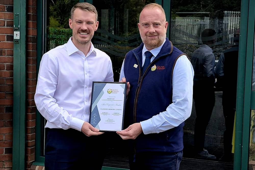 Colum Gildea, director of Transfer Lab, pictured with Craig Scott, UFU corporate sales executive.