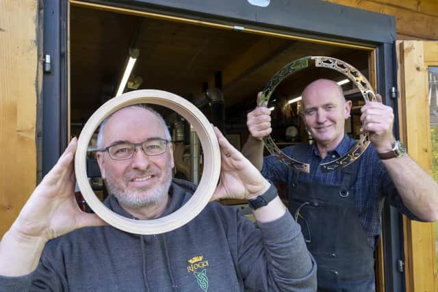 Paul Conlon and John McClenaghan, co-founders of Ríoga Banjos, have been named the British Business Bank's 2026 Start Up Loans Ambassadors for Northern Ireland, recognising their entrepreneurial journey and success in bringing a fresh approach to traditional banjo craftsmanship. Pic Peter Devlin