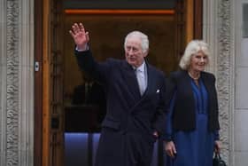 King Charles III and Queen Camilla departing The London Clinic in central London, where King Charles had undergone a procedure for an enlarged prostate last month. The King has been diagnosed with a form of cancer and has begun a schedule of regular treatments, and while he has postponed public duties he 'remains wholly positive about his treatment', Buckingham Palace said