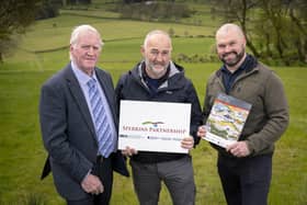 Sperrins Partnership Chair Councillor Sean Clarke, Causeway Coast and Glens Coast and Countryside Manager Richard Gillen, Michael Gillespie NIEA (Northern Ireland Environment Agency).