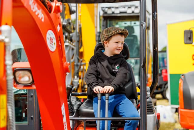 Dermot Reddan (5) checking out the hardware at last year’s FTMTA Farm Machinery Show, which was held at Punchestown. The 2024 edition will be held from November 12th to 14th. Photo: Dylan Vaughan