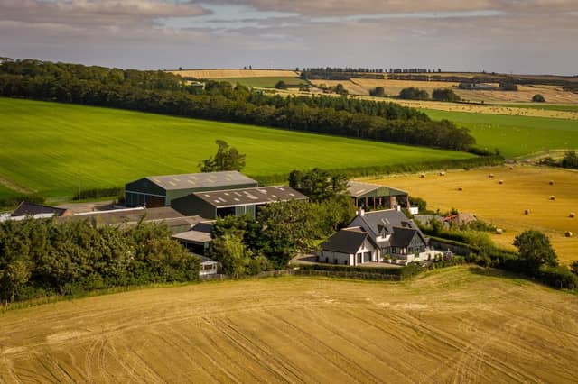 Lendrum Farm is an exceptional agricultural property with a superb five-bedroom farmhouse, productive land, an extensive range of farm buildings, a bothy and renewable energy assets, all situated in the heart of Aberdeenshire’s renowned agricultural region.