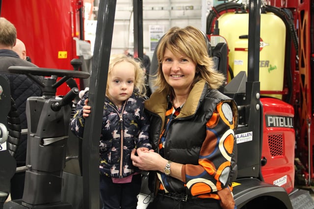 Lily Woods visited the machinery show with her nanny, Karen Beckett, from Donaghcloney.