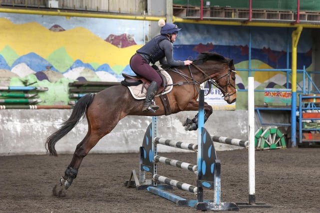 Nicole McClements jumping Rudi at the unregistered show. (Picture: Lyndon McKee Photography)